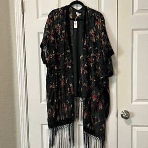 Sheer Velvet Burnout kimono/shawl